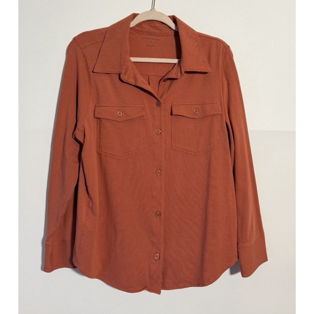 Universal Standard Shirt Womens XS Burnt Orange Button Front Top